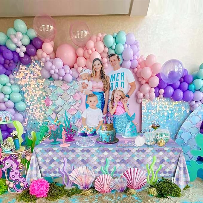 Mermaid Party Decorations 162Pcs Mermaid Party Tableware Set Mermaid