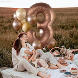 KatchOn, Coffee Brown Number 3 Balloon - 40 Inch | Big Brown 3