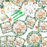 403 Pcs Safari Birthday Decorations for 50 Jungle Animal Birthday