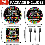 96Pcs Pre K Graduation Party Paper Plates and Napkins So Long Pre K