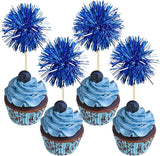 Gyufise 30Pcs Foil Firework Cupcake Toppers Sparkle Tinsel Cake #22