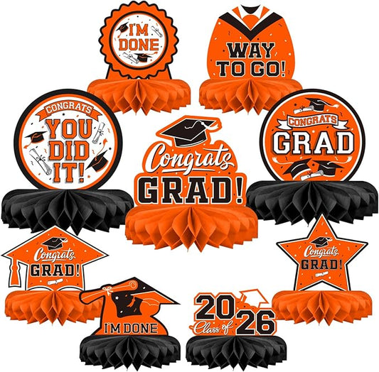 9PCS Graduation Party Decorations Class of 2026 Congrats Grad Table Ce