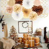 Boho Baby Shower White Brown Champagne Fall Party Decorations 33pcs