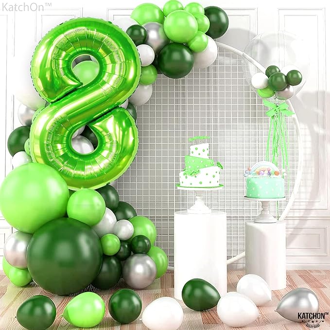 KatchOn, Light Green Number 8 Balloon - 40 Inch | Green Neon 8