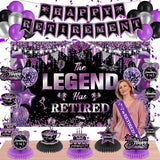 28pcs Retirement Party Decorations Purple The Legend Has Retired