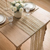 Artoid Mode Coffee Gold Gauze Table Runner 120 Inch 10FT, Glitter