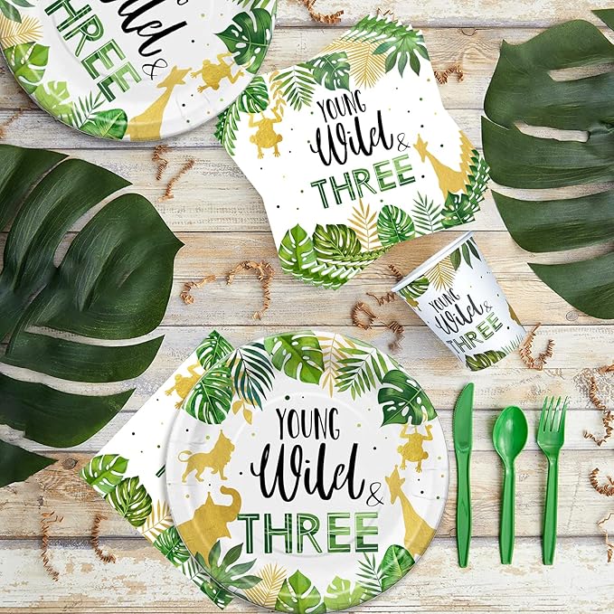 Young Wild And Three Decorations Tableware Safari Jungle Theme 3rd
