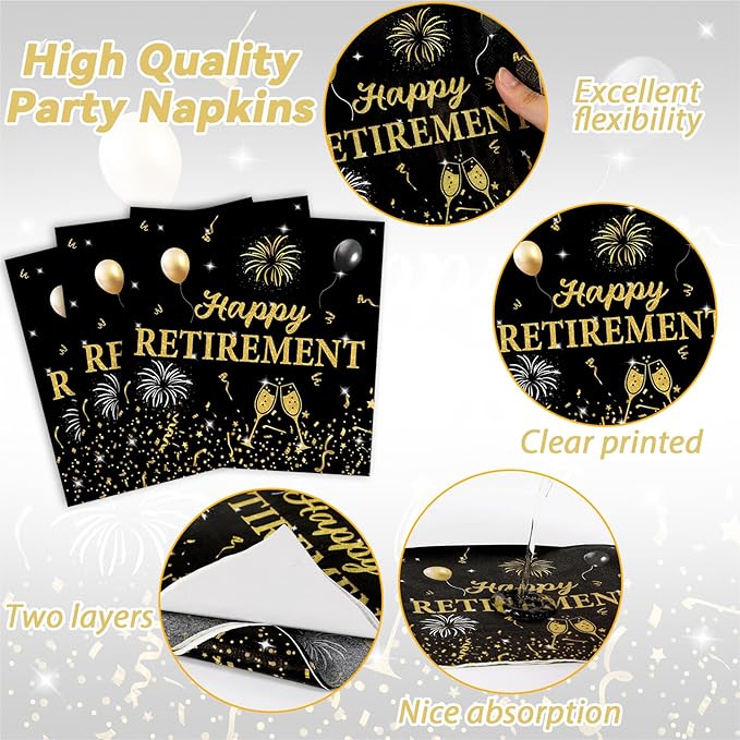 100PCS Happy Retirement Party Supplies The Legend Has Retired Paper