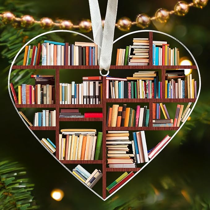 Book Ornaments for Christmas Tree - Book Lovers Gifts for Women -