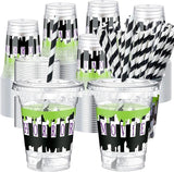 50 Pcs Halloween Black and White Juice Classic Horror Party Plastic