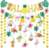 Pre Strung Hawaiian Aloha Party Banner Decorations Large Flamingo