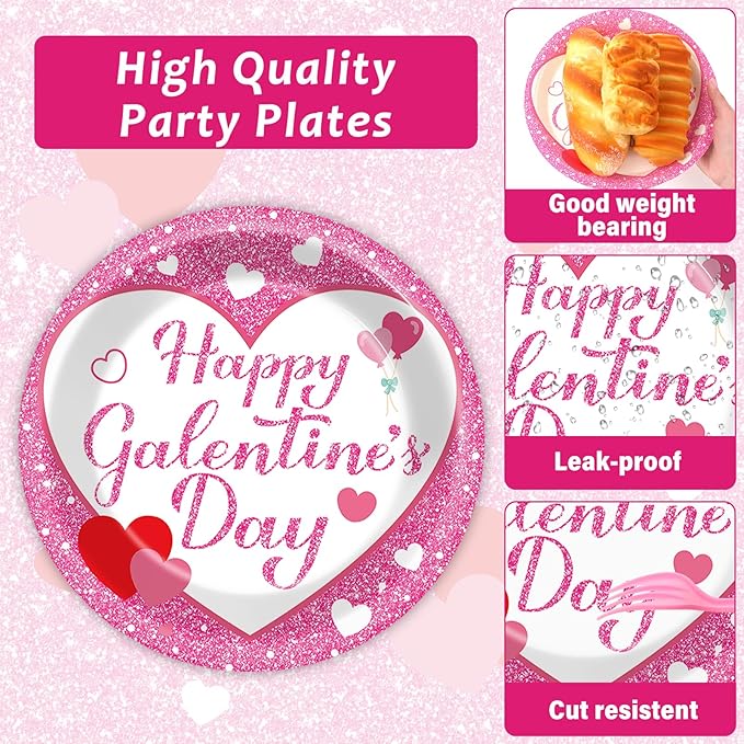 25 Guests Galentine's Day Party Supplies Galentine's Day Pink XOXO