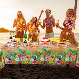 130 Pcs Tiki Party Supplies Sets Hawaiian Party Decor Luau Plates