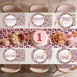 96Pcs Pink Leopard 1st Birthday Party Decorations Wild One Birthday