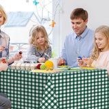 3pcs 54X108inch Dark Green Checkered Tablecloth,Green Gingham