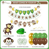 Monkey Birthday Banner Monkey Party Decorations Jungle Birthday