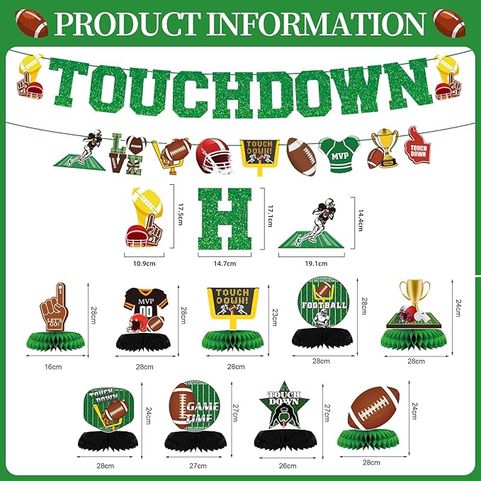 Football Party Decorations Kit Tailgate & Football Birthday Party