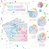 96 PCS Gender Reveal Plates Set Serve 24 Disposable Tableware for