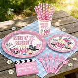 213 PCS Pink Movie Night Decorations Movie Theme Party Supplies