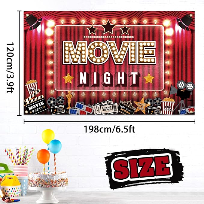 Movie Night Hollywood Party Decorations Oscar Camera Film Action