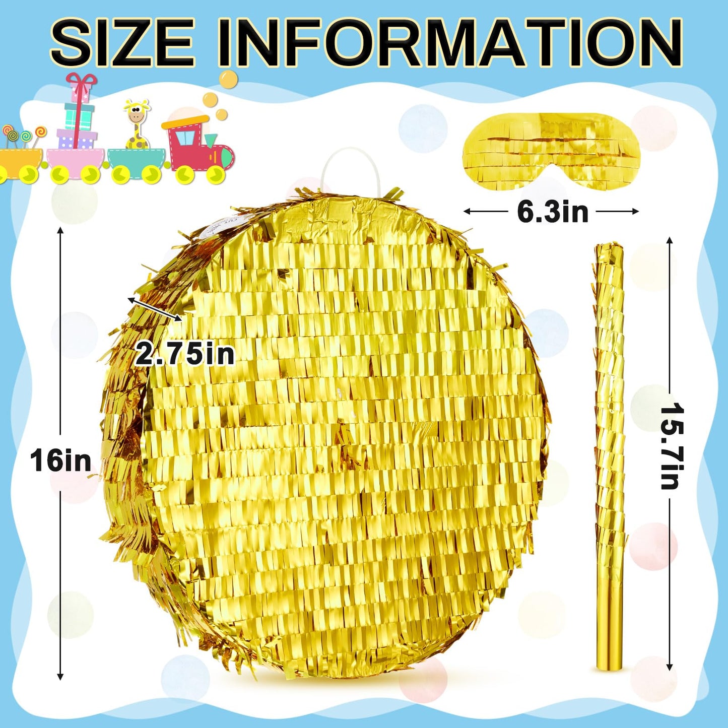 Jenaai Disco Ball Large Piñata 16 Inch, Round Blank Disco Piñata with