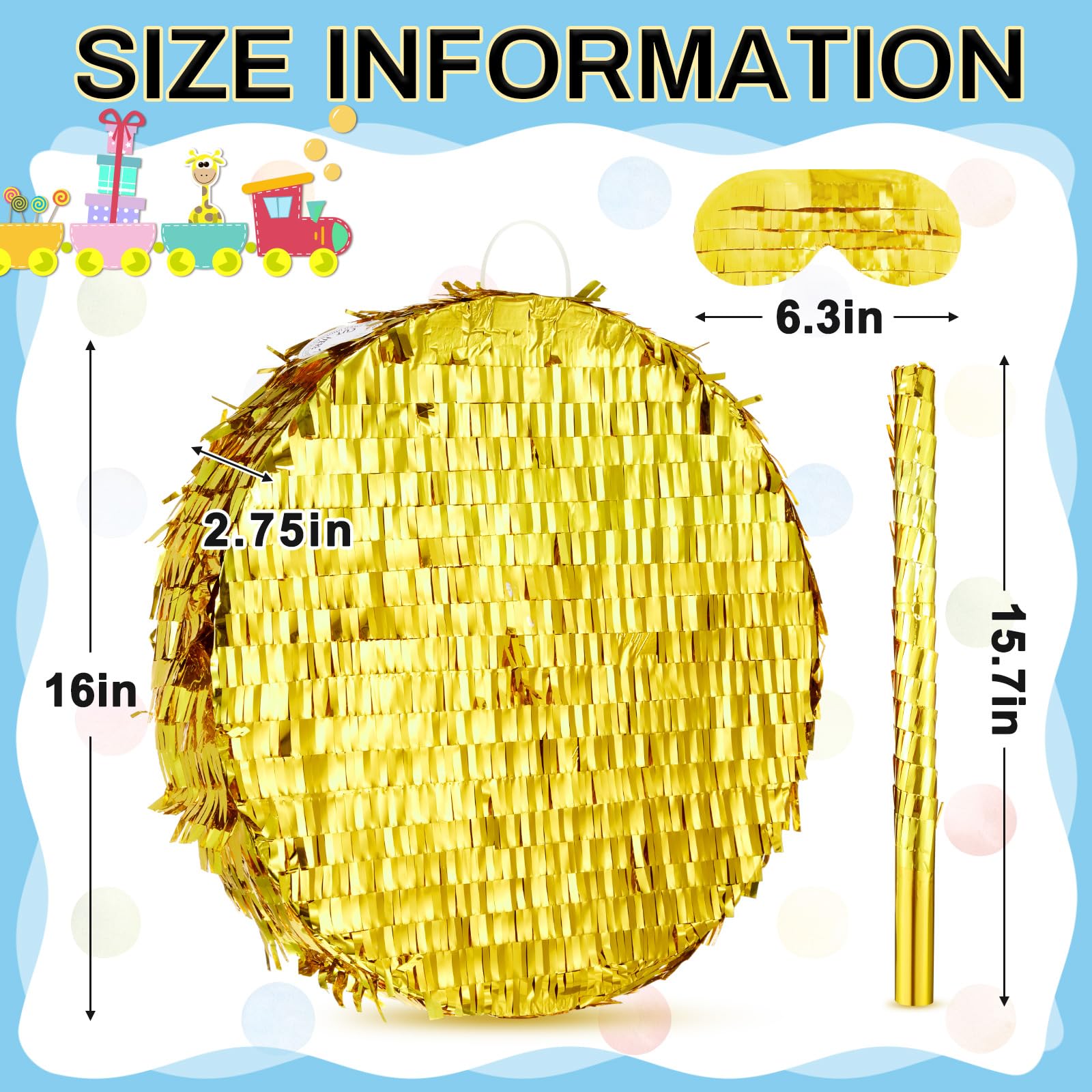 Jenaai Disco Ball Large Piñata 16 Inch, Round Blank Disco Piñata with