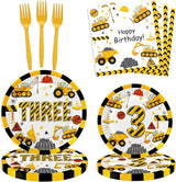 178 Pcs Construction 3rd Birthday Party Supplies Dump Truck Three