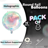 KatchOn, Transparent Iridescent Balloons - Big 19 Inch, Pack of 8 |