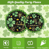 St Patricks Day Plates and Napkins Decorations 96PCS Lucky