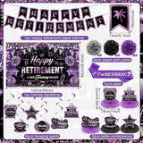 20pcs Retirement Party Decorations for Women Purple Happy Retirement