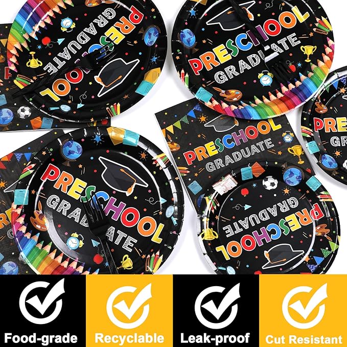 Preschool Graduation Party Supplies Pre-K Grad Tableware Set