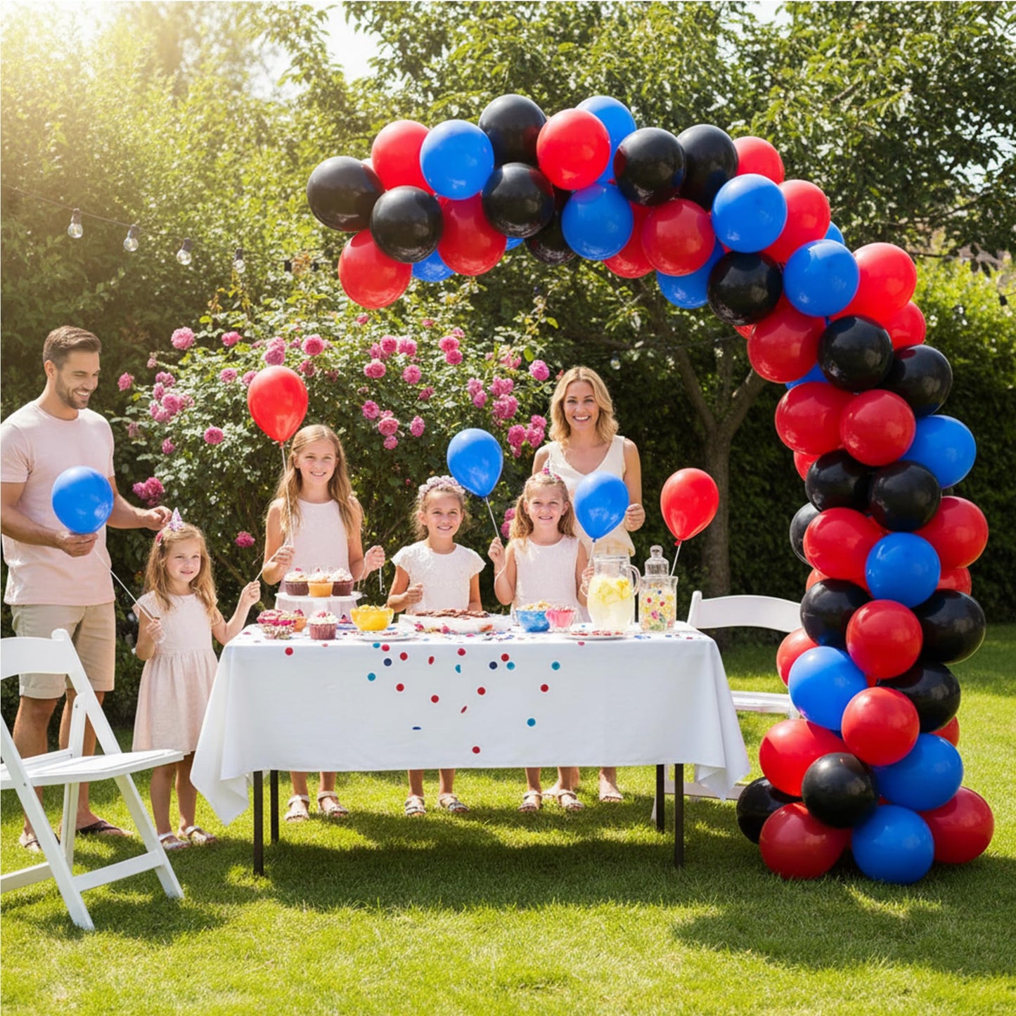 KADBANER Red Black Blue Balloons,100 Pack 12 Inch Latex Balloons,for