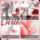 Avezano Floral Happy Birthday Banner for Women Girls Rose Gold Red