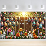 Easter Banner Polyester 43x70.86 Inches Large Easter Banner for Wall
