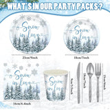 168 Pcs Snow in Love Bridal Shower Decorations Winter Snowflake