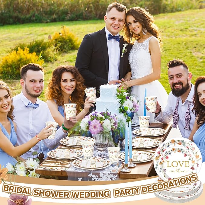 24 Set Love Is in Bloom Wildflower Bridal Shower Decorations