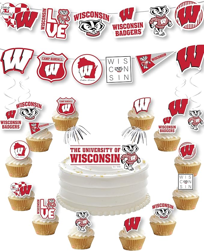 Wisconsin Party Supplies for UW Football, Birthday Gift, Graduation