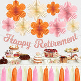 Retirement Party Decorations Women Pink Orange Happy Retirement