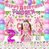 Dinosaur Birthday Party Supplies for 2 Year Old Girl Two Rex Pink