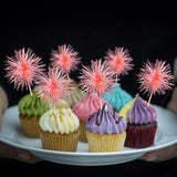 Gyufise 30Pcs Foil Firework Cupcake Toppers Sparkle Tinsel Cake #31