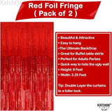 KatchOn, XtraLarge Red Streamers Backdrop - 3.2x8 Feet, Pack of 2 |