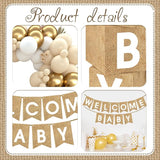 Boho Baby Shower Decorations 97Pcs Burlap Grain Baby Boxes Nude and