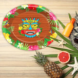 50Pcs Hawaiian Luau Oval Paper Plates 11 Inch Tiki Party Decorations