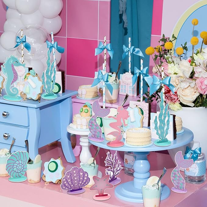 Mermaid Party Decorations Glitter Mermaid Table Centerpiece for