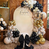Black and Gold Balloon Arch Kit Black White Sand Beige Cream