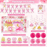 Floral Princess Birthday Party Decorations Pink Gold Princess Happy