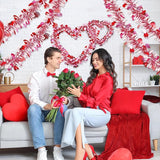66 FT Valentine's Day Heart Tinsel Garland Decor Red Pink Heart