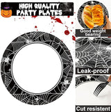 50 Guests Halloween Spider Web Plates and Napkins Party Supplies