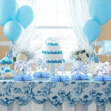 Blue Toile de Jouy Safari Baby Shower Centerpieces – 12 PCS Blue &