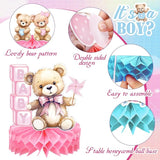 Bear Gender Reveal Decorations Includes 12pcs Pink and Blue Bear